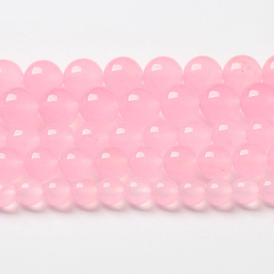 6mm 60pcs Natural Light Pink Chalcedony Stone Beads for Jewelry Making Energy Healing Power Stone DIY Bracelet Necklace Accessories 15" (6mm, Light Pink Chalcedony)