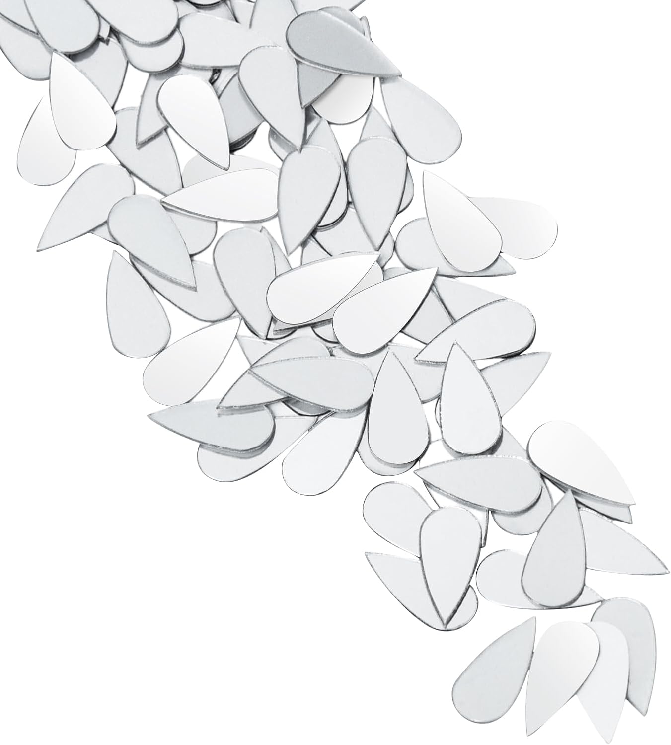 DARENYI 300Pcs Teardrop Craft Mirrors Mosaic Tiles Bulk Tiny Teardrop Craft Mirrors Stickers Pieces Mini Self-Adhesive Acrylic Mosaic Pieces for DIY Projects Wall Decor