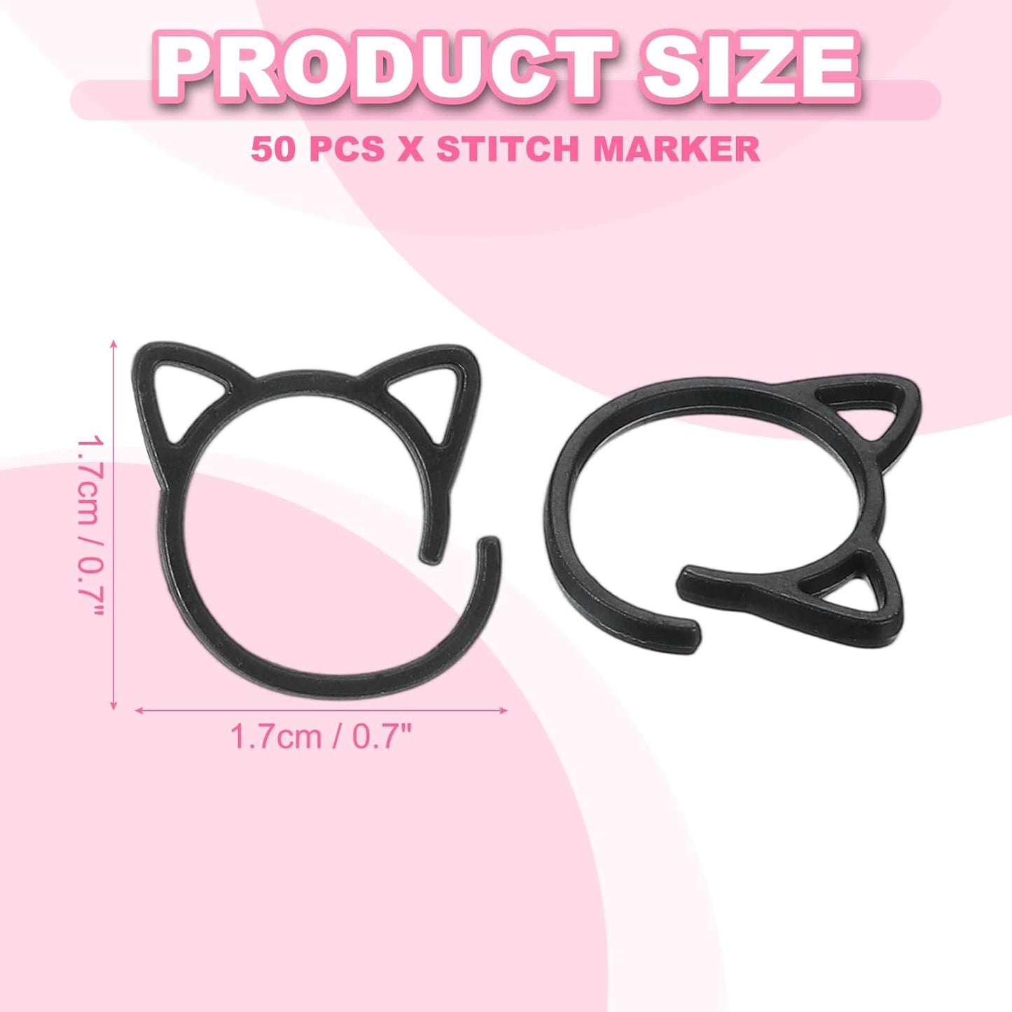 uxcell 50pcs Stitch Markers, Spiral Stitch Markers Crochet Needle Clip Counter Knit Ring Crochet Locking Sewing Accessories for DIY Handcraft Knitting and Crocheting, Black