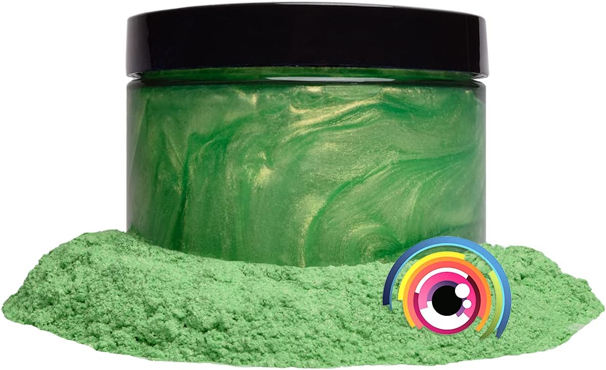 Eye Candy Pigments Premium Green Mica Powder - Jade Green (50gr) - for Epoxy, Resin, Soap, Paint, Woodworking, Acrylic Pouring, Bath Bombs, Fishing Lures - DIY Arts and Crafts Additive