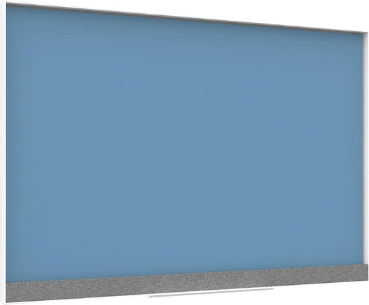 U Brands Magnetic Glass Dry-Erase Board, 36" x 48" Inches, Blue Surface, White Aluminum Frame