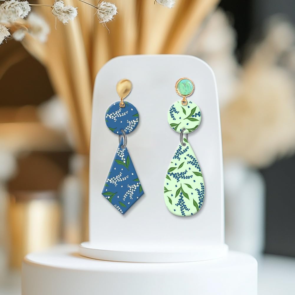 CHGCRAFT Lily of The Valley Polymer Clay Texture Sheets Flowers Silicone Texture Stamp Clay Texture Mat Modeling Pattern Pad Texture Sheets for Polymer Clay Jewelry and Clay Earrings Tools