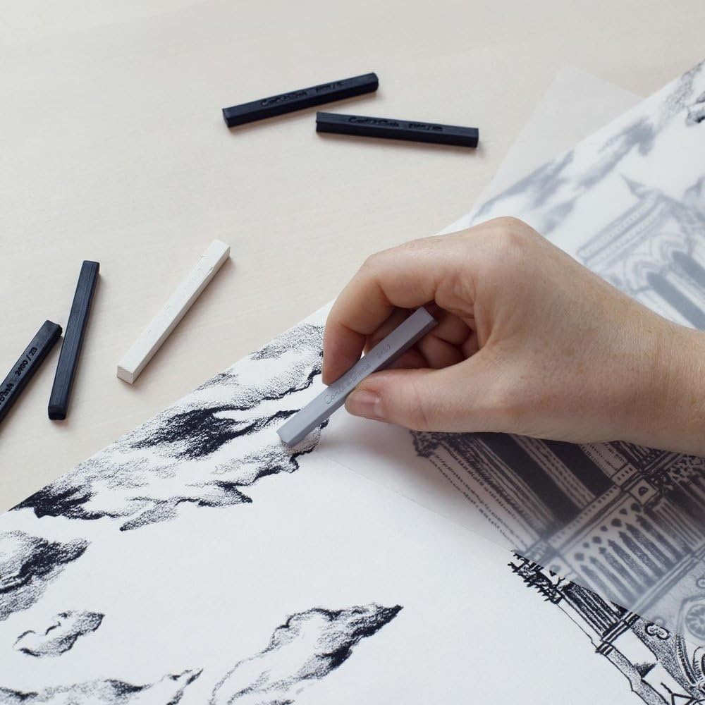 Conté à Paris 12 Count Sketching Carrés Crayons Set, White HB