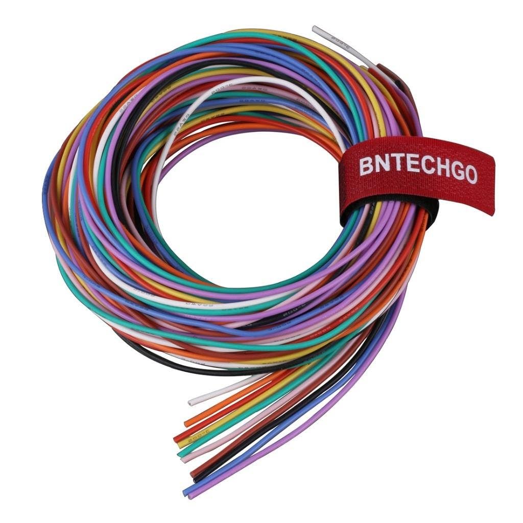 BNTECHGO 22 Gauge Silicone Wire Kit 10 Color Each 10 ft Flexible 22 AWG Stranded Tinned Copper Wire