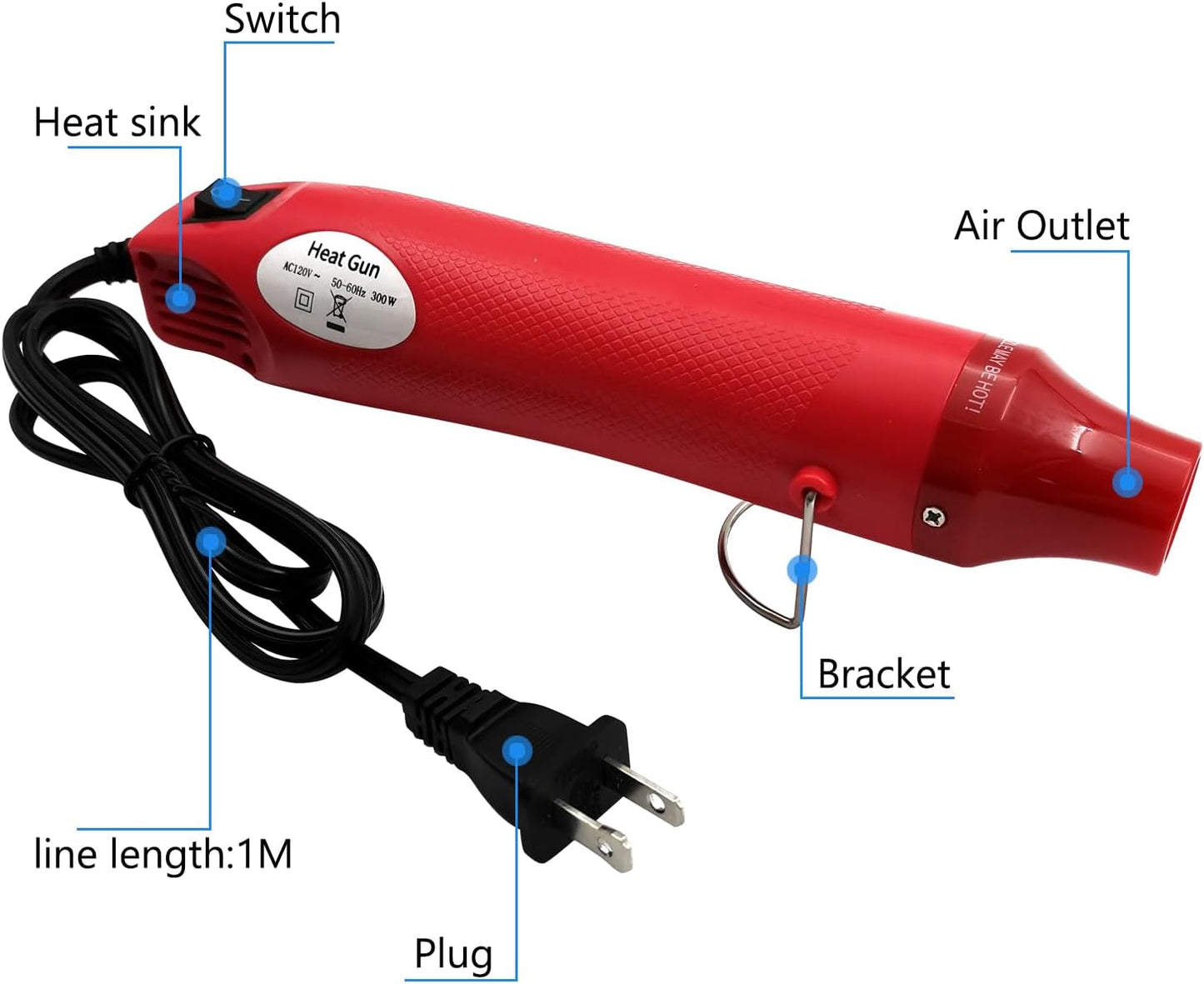 Heat Gun, Mini Hot Air Gun for DIY Crafts Portable Heat Air Gun Tool for Embossing Shrink Wrapping Drying Paint