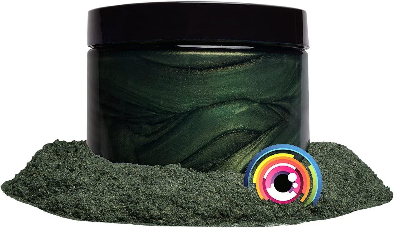 Eye Candy Pigments Premium Green Mica Powder - Bonsai Green (50gr) - for Epoxy, Resin, Soap, Paint, Woodworking, Acrylic Pouring, Bath Bombs, Fishing Lures - DIY Arts and Crafts Additive