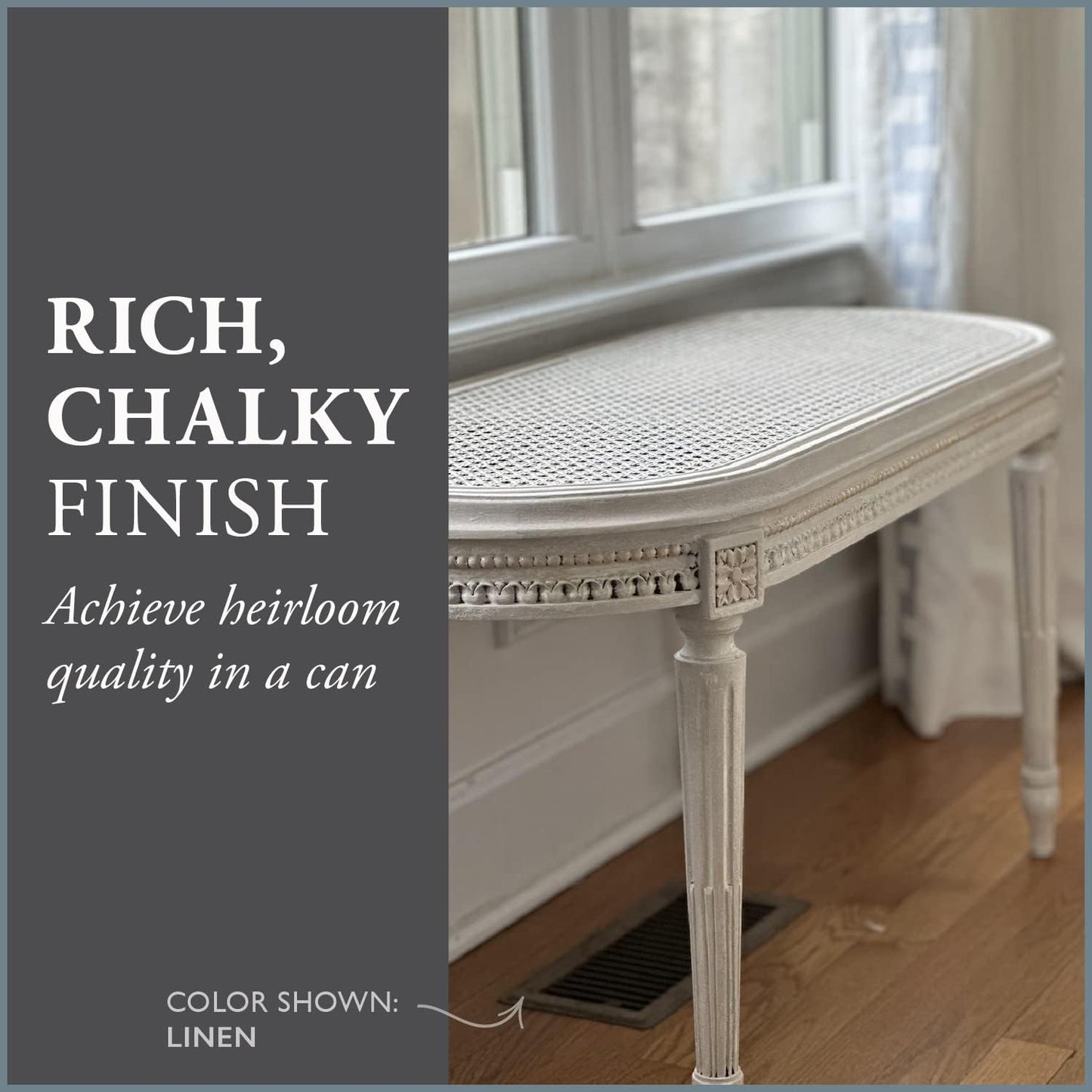 AMY HOWARD AT HOME Chalk-Based One Step Paint for Furniture, Cabinetry, Decor, Finish, and More | No Stripping, Sanding, or Priming | Ultra-Light Base | 16 Ounce | Linen
