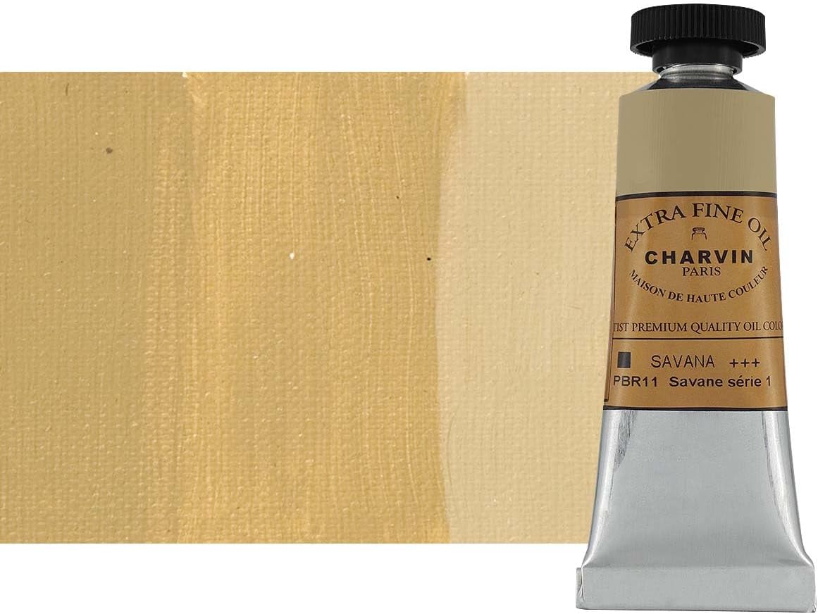 Charvin Extra Fine Oil Paint, Savannah 20 ml - Triple-Milled, Rich Texture, Poppy Oil-Based, Light-Fast, Handmade, Archival Quality