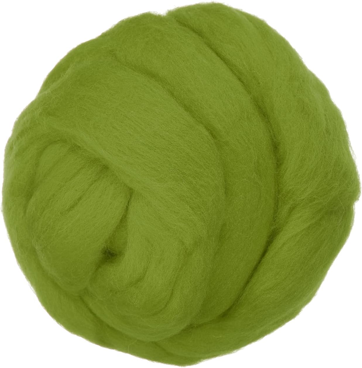 PATIKIL Wool Roving Yarn, 80G/2.82OZ Soft Felting Wool Pure Chunky Roving Yarn Bulk for Needle Felting Knitting Blanket Spinning Weaving DIY Craft, Light Green