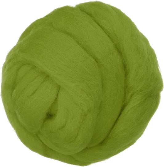 PATIKIL Wool Roving Yarn, 150G/5.3OZ Soft Felting Wool Pure Chunky Roving Yarn Bulk for Needle Felting Knitting Blanket Spinning Weaving DIY Craft, Light Green