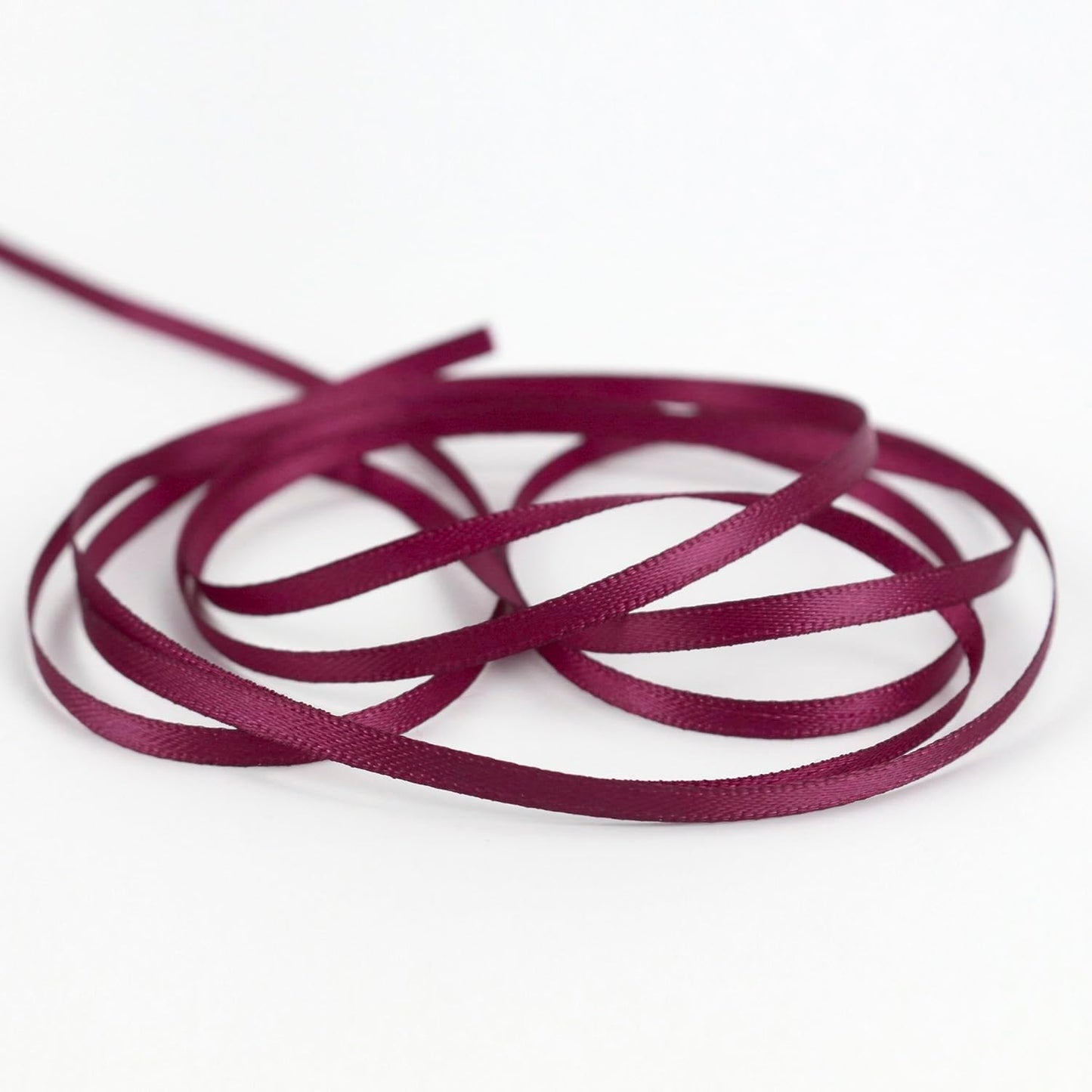 HUIHUANG Solid Color Satin Ribbon 1/8 inch x 100 Yards Double Faced Thin Ribbon Roll for Crafts Gift Wrapping DIY Bows Bouquet Decoration (Burgundy)