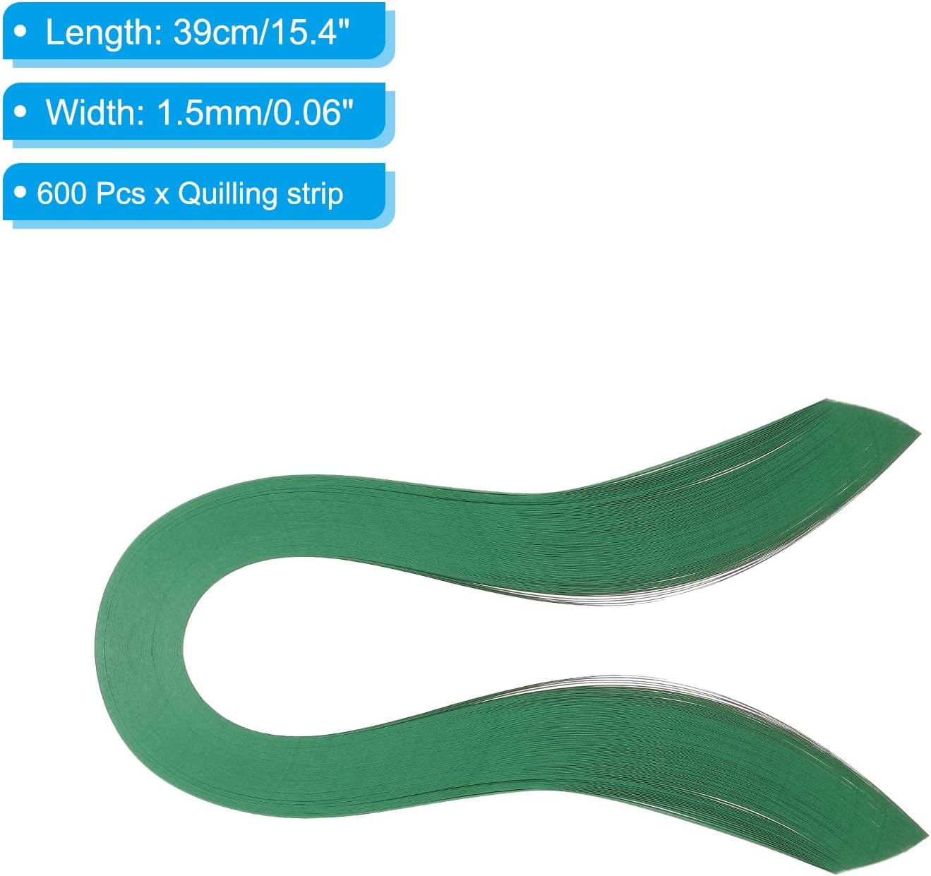 PATIKIL Quilling Strips Paper 600pcs 1.5mm 39cm Origami Paper Quilling Kits for Art DIY Hand Craft Christmas, Green