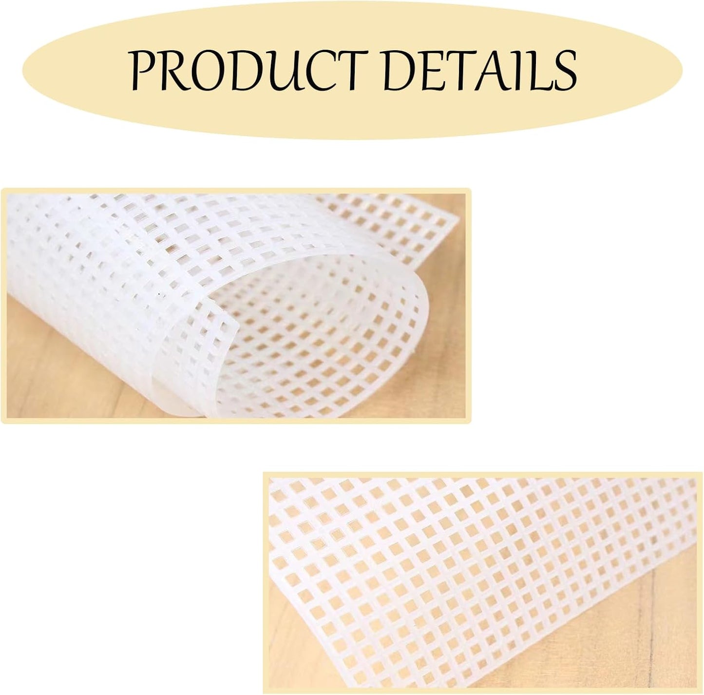 2 Sets Crochet Bag Canvas Sheets, Clear Mesh Plastic Canvas Sheets for Crochet Bucket Bag Making, Embroidery, Acrylic Yarn Crafting Projects (White)