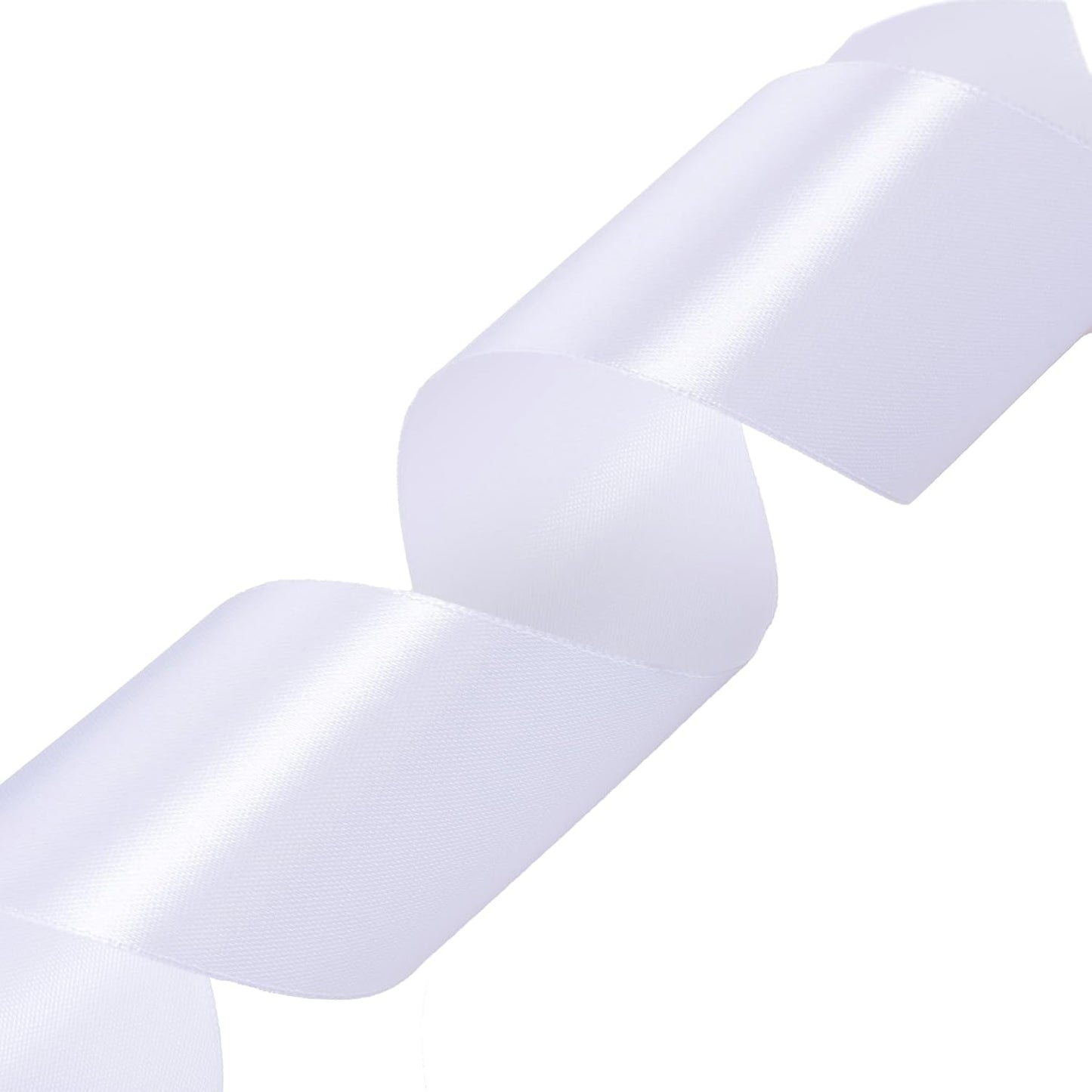 2 Inch White Solid Satin Ribbon, 50 Yards Craft Fabric Ribbon for Gift Wrapping Floral Bouquets Wedding Party Decoration