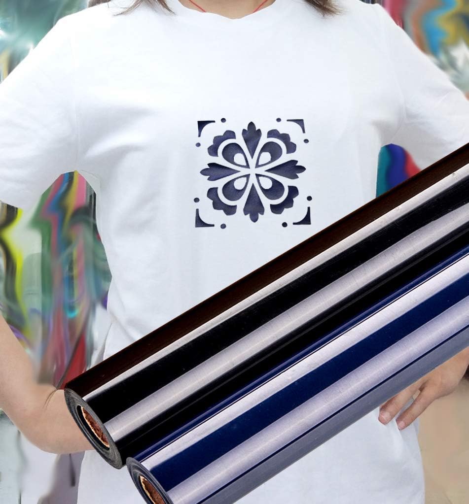 guangyintong Heat Transfer Vinyl Navy Blue HTV Rolls, 12" x 12ft Navy Blue Iron on Vinyl for T-Shirts, Matte Surface HTV Vinyl for All Cutter Machine Easy to Cut & Weed for HTV DIY Design