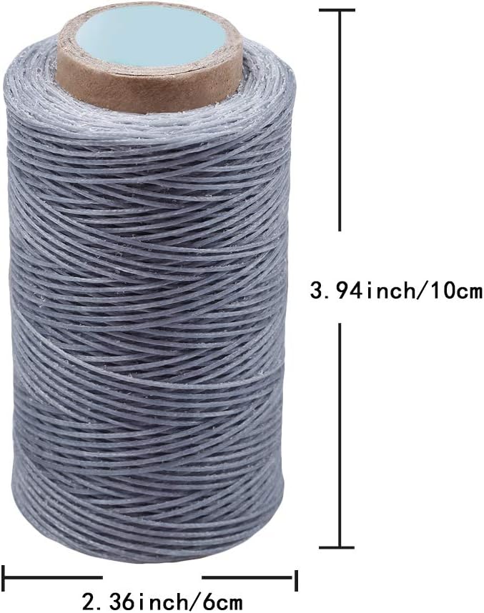 284 Yards Waxed Thread, 210D Heavy Duty Upholstery Wax Thread for Leather Sewing,0.8mm Flat Waxed Linen Cord for Bookbinding/Shoe Repairing/Leather Projects