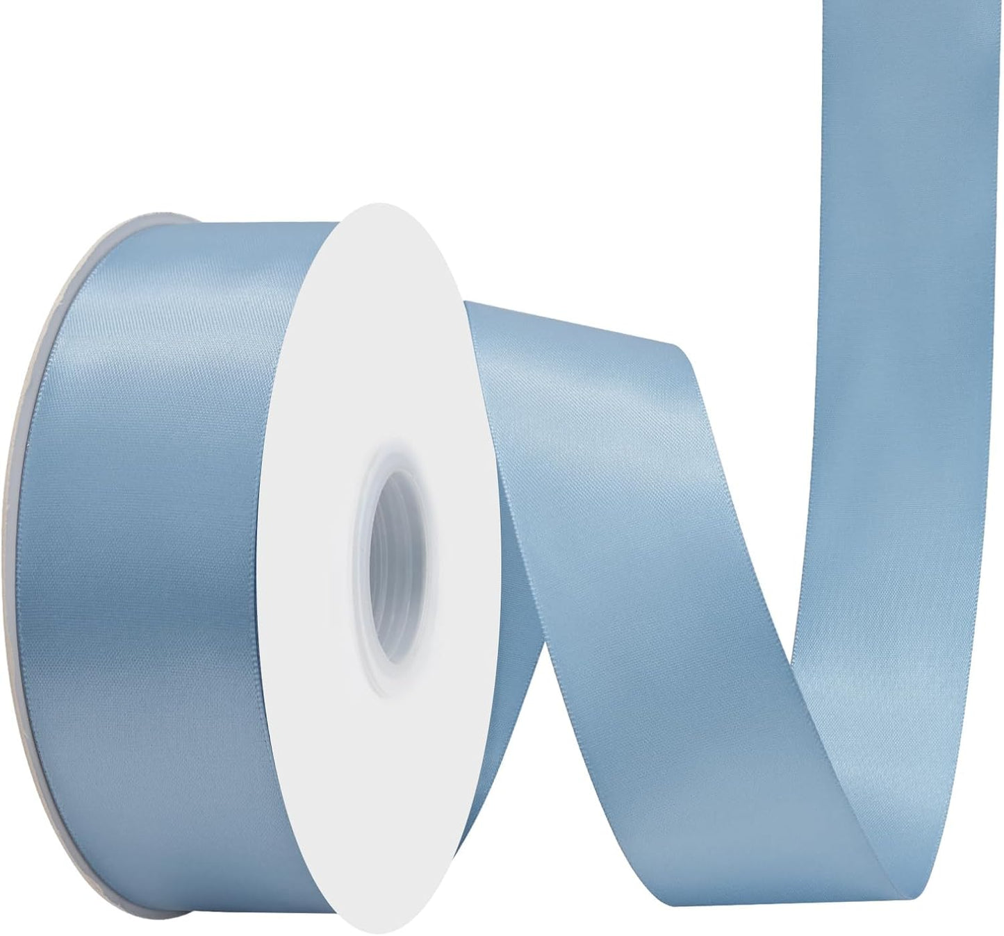 Dusty Blue Satin Ribbon 1-1/2" X 50 Yards Solid Color Double Faced Ribbons Perfect for Crafts Wedding Decor Bow Making Arts Sewing and More