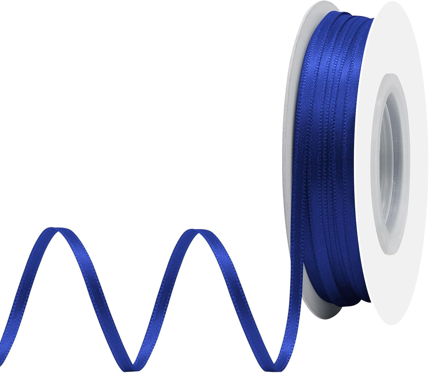 Cobalt Blue Satin Ribbon 1/8" X 50 Yards Solid Color Double Faced Ribbons Perfect for Crafts Wedding Decor Bow Making Arts Sewing and More