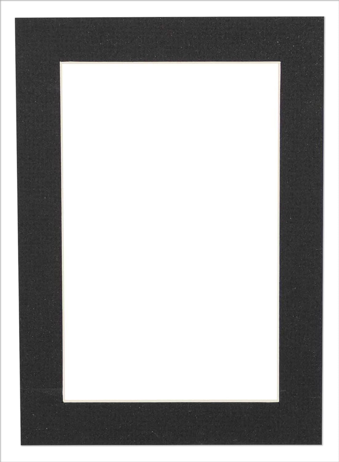 5x7 Mat for 8.5x11 Frame - Precut Mat Board Acid-Free Textured Black 5x7 Photo Matte For a 8.5x11 Picture Frame, Premium Matboard for Family Photos, Show Kits, Art, Picture Framing, Pack of 1 Mat