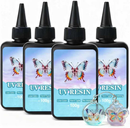 EKACO 500g UV Resin, Upgraded Hard Type Crystal Clear Ultraviolet Epoxy Resin Hard for Craft Jewelry Making, Craft Decor, Key Chain Making