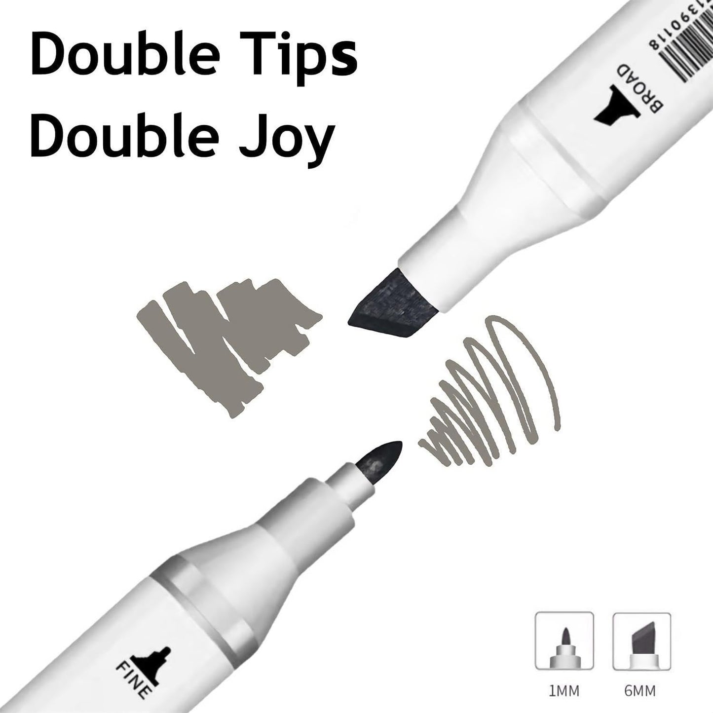 6 Colors Warm Grey Gray Alcohol Markers Set, Dual Tips Art Markers Drawing Sketched Double Tipped for Adults Beginner Kids (Warm Grey)