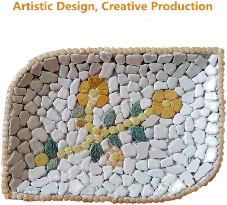 0.78"-1.57" Irregular Ceramics Mosaic Tiles,1.1LB Mosaic Pieces Stones for Home Decoration DIY Craft Plates Flowerpots Vases Cups Mosaic Making Supplies (Pink)