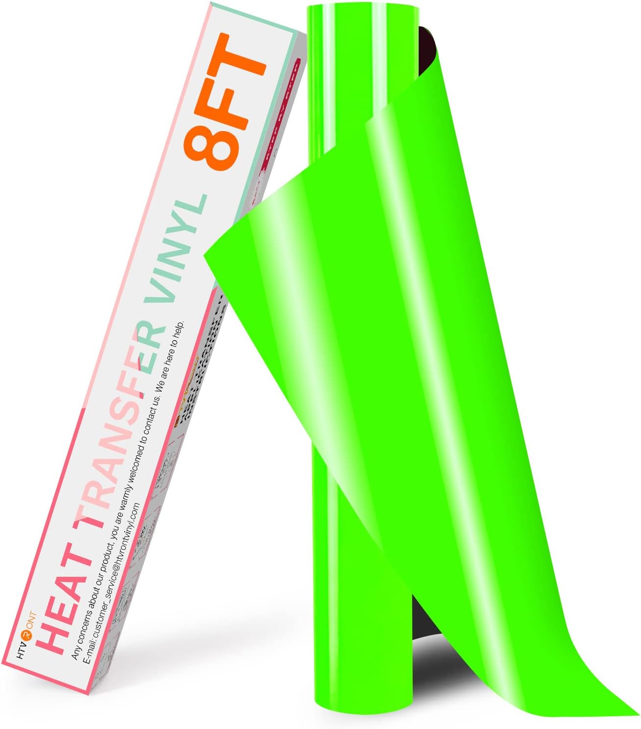 HTVRONT HTV Vinyl Rolls Heat Transfer Vinyl - 12" x 8ft Neon Green HTV Vinyl for Shirts, Iron on Vinyl for All Cutter Machine - Easy to Cut & Weed for Heat Transfer Design