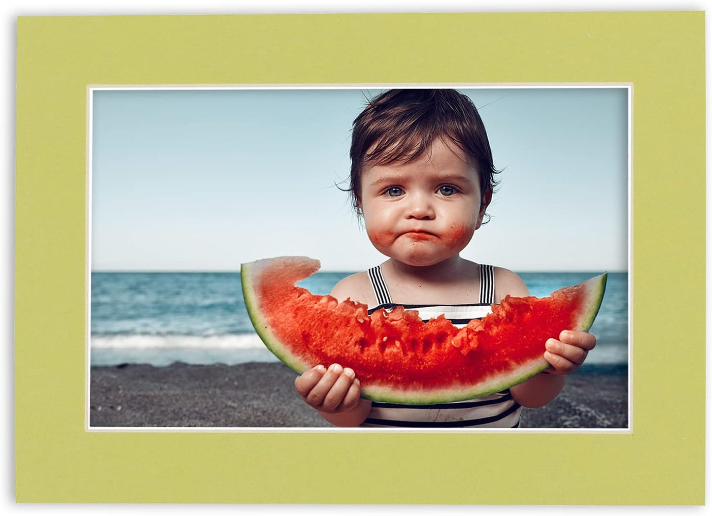 8x10 Mat for 6x8 Photo - Precut Pistachio Green Picture Matboard for Frames Measuring 8 x 10 Inches - Bevel Cut Matte to Display Art Measuring 6 x 8 Inches - Acid Free ONE MAT