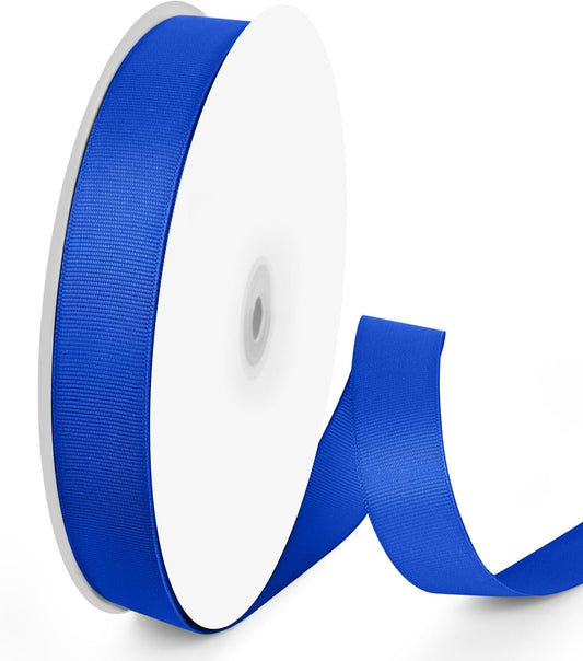 100 Yards 1 inch Grosgrain Ribbon, Solid Color Fabric Ribbon Perfect for Gift Wrapping, Wedding, Handmade Bows, Floral Bouquets and Party Decoration(Royal Blue)