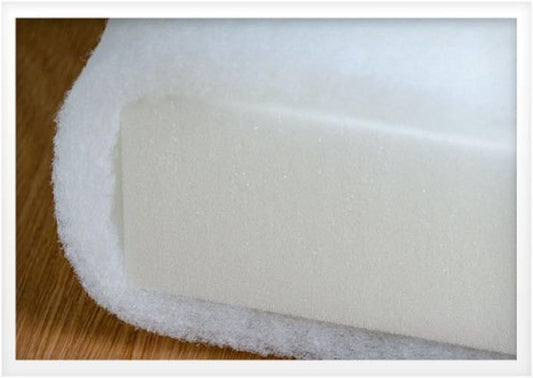 FoamRush 5" x 24" x 24" Seat Cushion Foam with Batting/Dacron (Cushion Seat Replacement) Made in USA