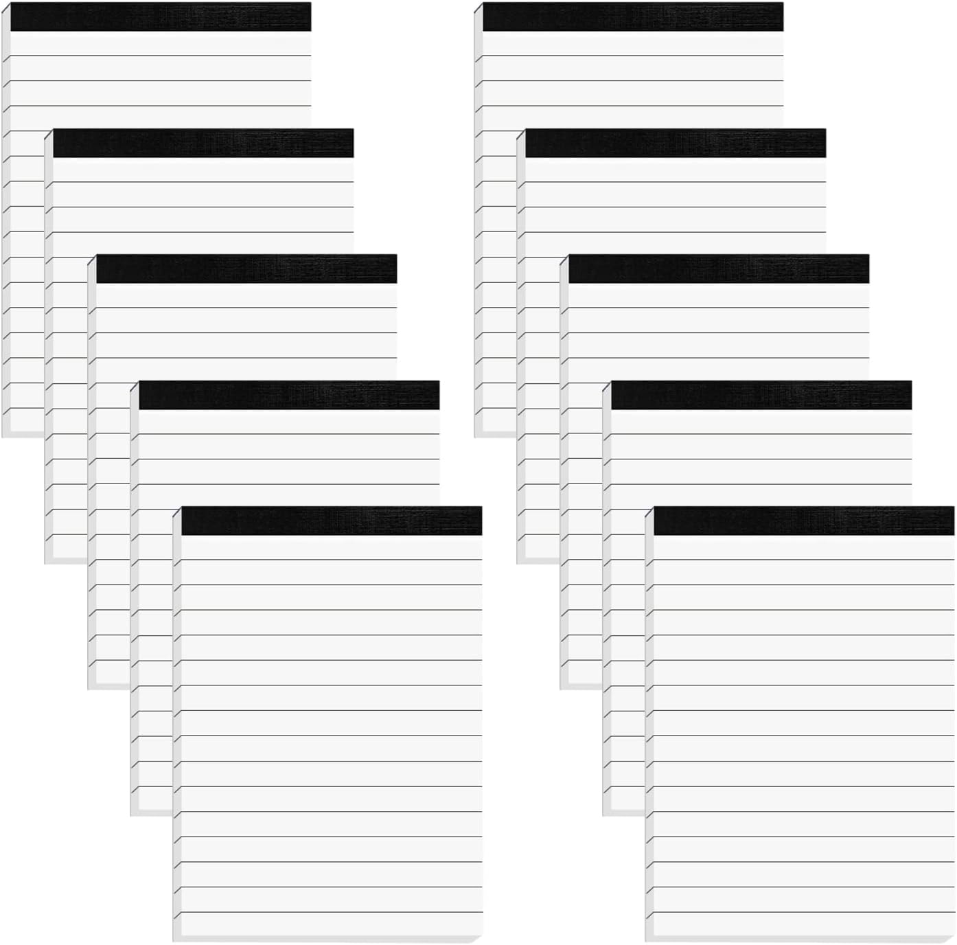 Notepad for Daily Planning and Organization of Work – 4 x 6-inches Lined Paper – Thick Bright White Paper – 30 Pages – Note Pads Ruled Pages – Pack of 10