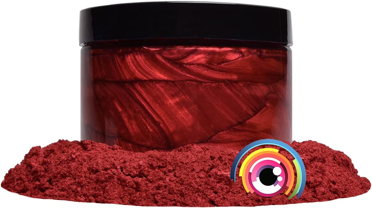 Eye Candy Pigments Premium True Red Mica Powder - Senshi Red (50gr) - for Epoxy, Resin, Soap, Paint, Woodworking, Acrylic Pouring, Bath Bombs, Fishing Lures - DIY Arts and Crafts Additive