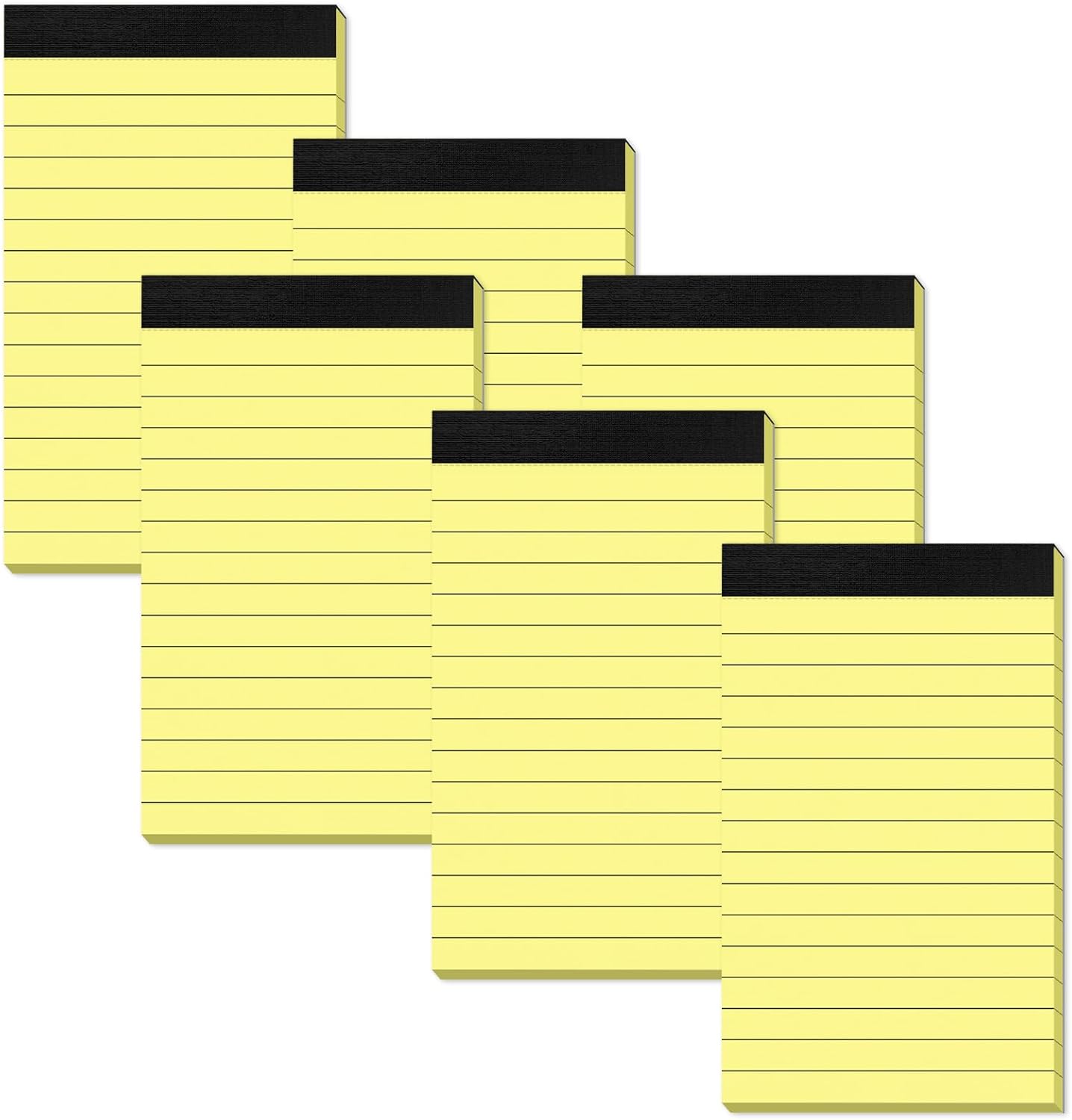 Small Note Pads 3x5 Yellow Pocket Writing Pads 6 Pack Lined Notepads Yellow Small Pads of Paper 3x5 Inch with 30 Sheets per Notepad 80Gsm Paper Pads Mini Note Pads 3x5" Pocket Notepads for Home Office