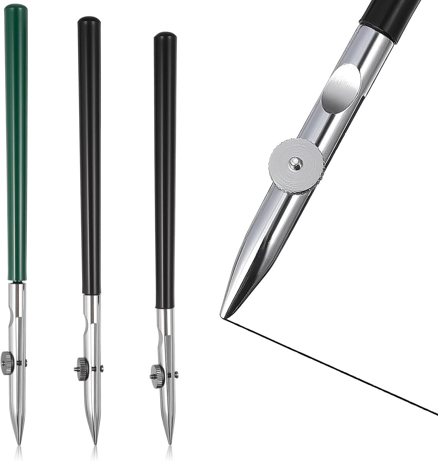 Gatuida 3pcs Adjustable Straight Line Pen, Art Ruling Pen for Masking Fluid, Fine Lines Drawing Tool, Black (Size L, M, S, 1pc Each)