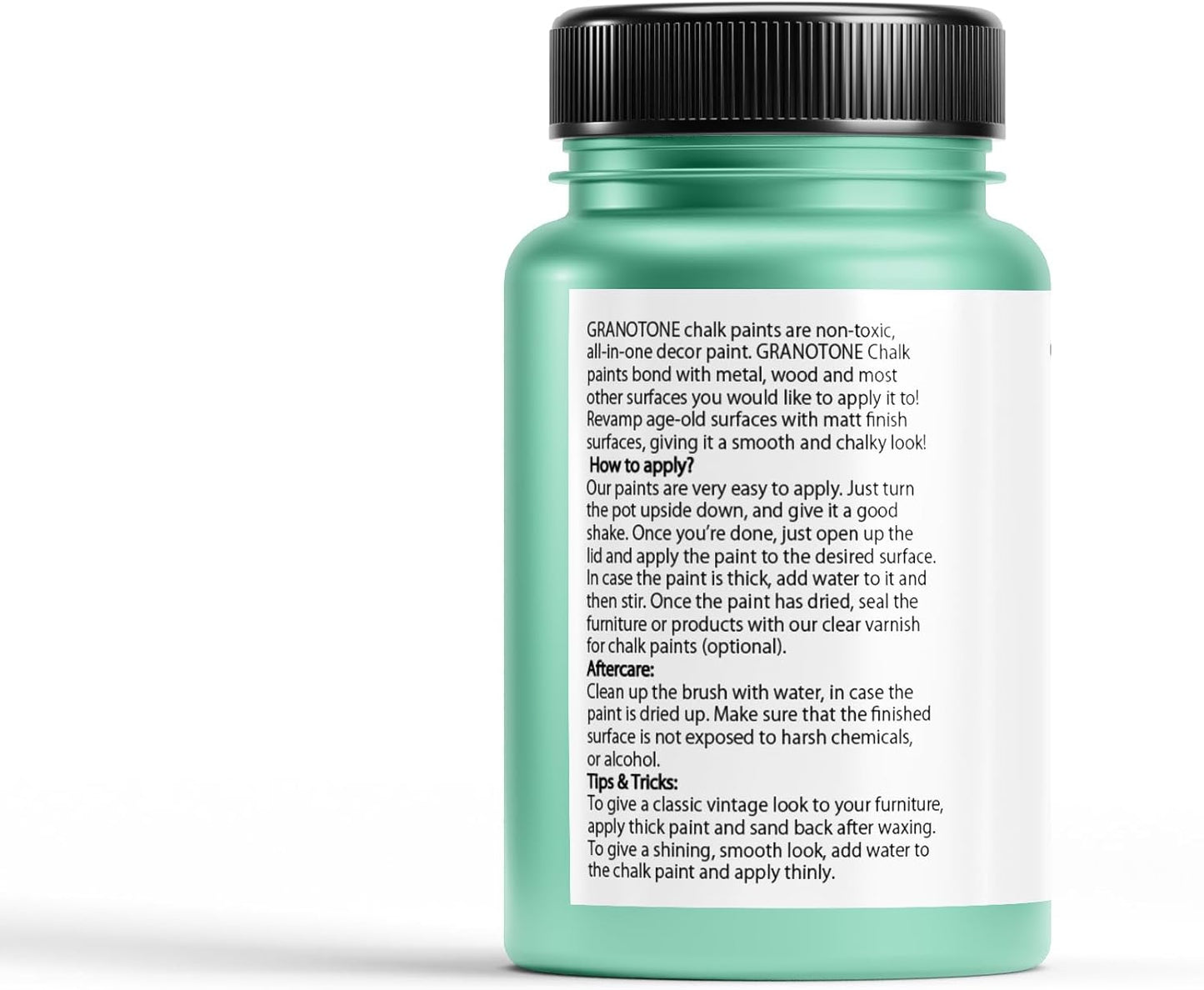 GRANOTONE Chalk Paint for Furniture, Home Decor, Crafts | Eco-Friendly | All In One Paint | No Wax Needed | Versatile DIY Solution | 120 ML (TURQUISH)