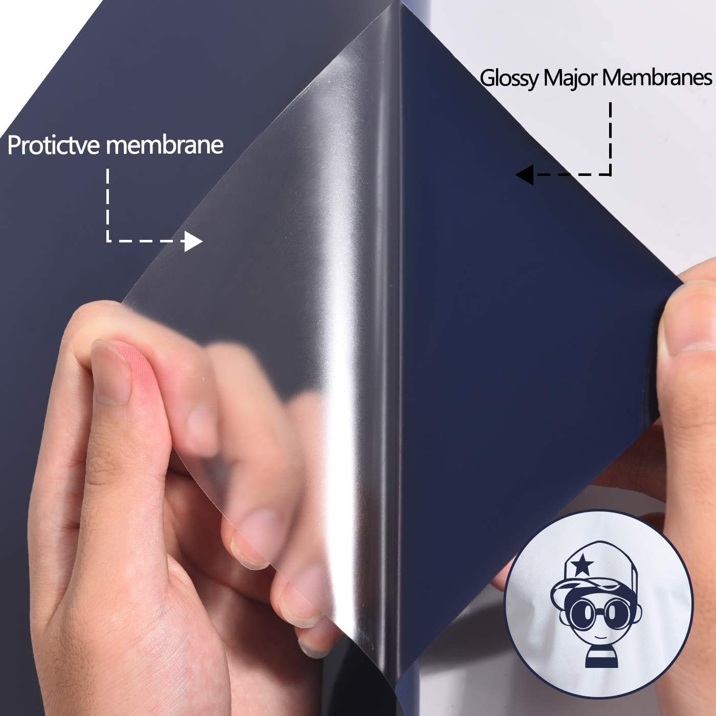 Guangyintong Navy Blue Heat Transfer Vinyl Rolls, 12" x 8ft - Iron On Vinyl for T-Shirts, Glossy Surface, Easy to Cut & Weed