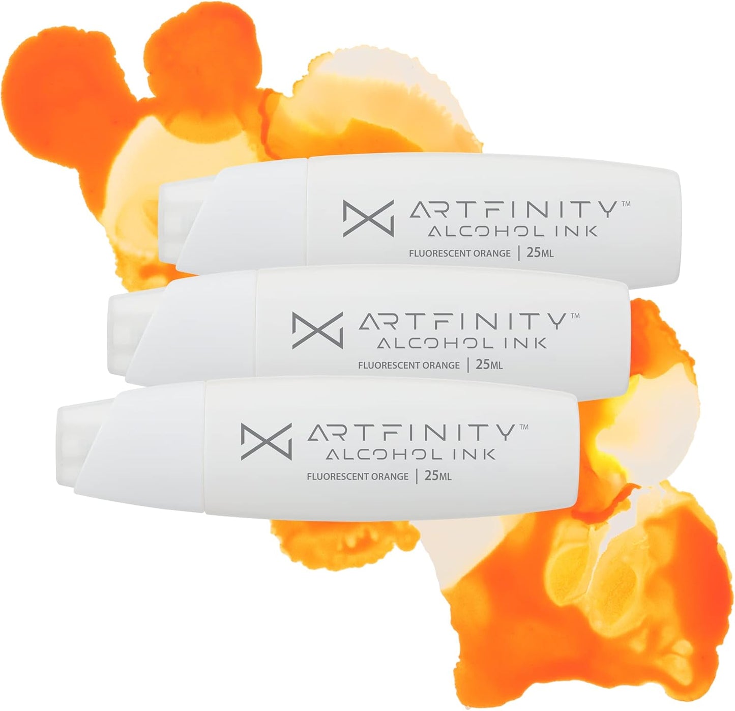Alcohol Inks 3 Pack - Vibrant, Professional, Dye-Based Alcohol Inks for Artfinity Alcohol Markers, Artists, Drawing, & More! - Fluorescent Orange FYR1