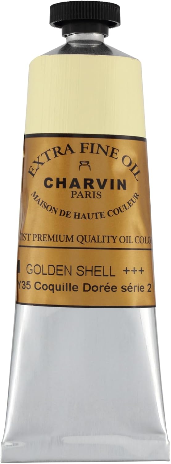Charvin Extra Fine Oil Paint, Golden Shell 60 mL - Triple-Milled, Rich Texture, Poppy Oil-Based, Light-Fast, Handmade, Archival Quality