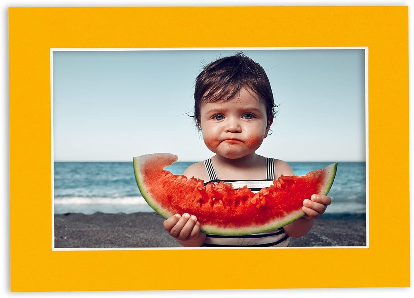 Pack of TEN 11x14 Mats Bevel Cut for 8.5x11 Photos - Acid Free Golden Orange Precut Matboards For Pictures, Photos, Framing - 4-ply Thickness