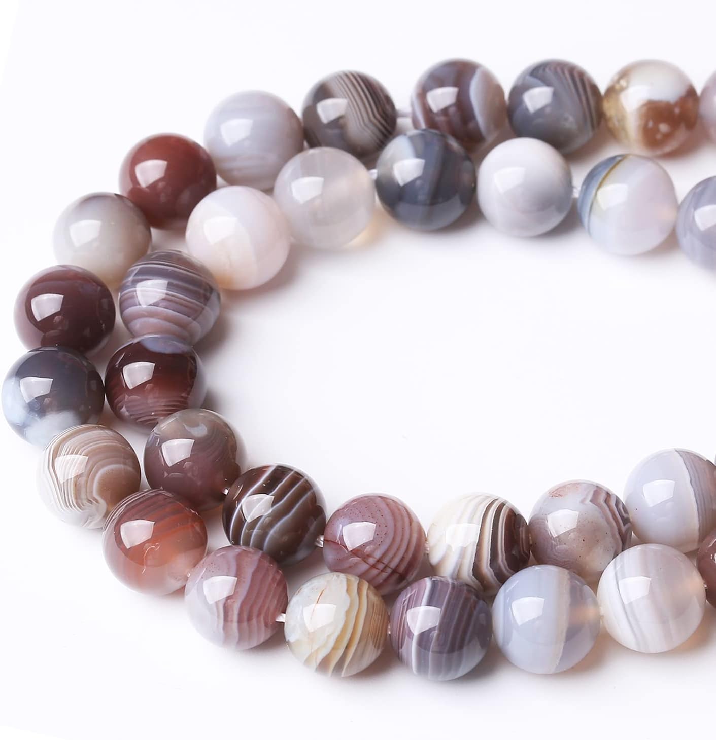 48PCS 8MM Red Coffee Agate Beads-Multicolo Stone Beads Energy Healing Beads for DIY Jewelry Bracelet Necklace Making for Jewelry Making15Inch