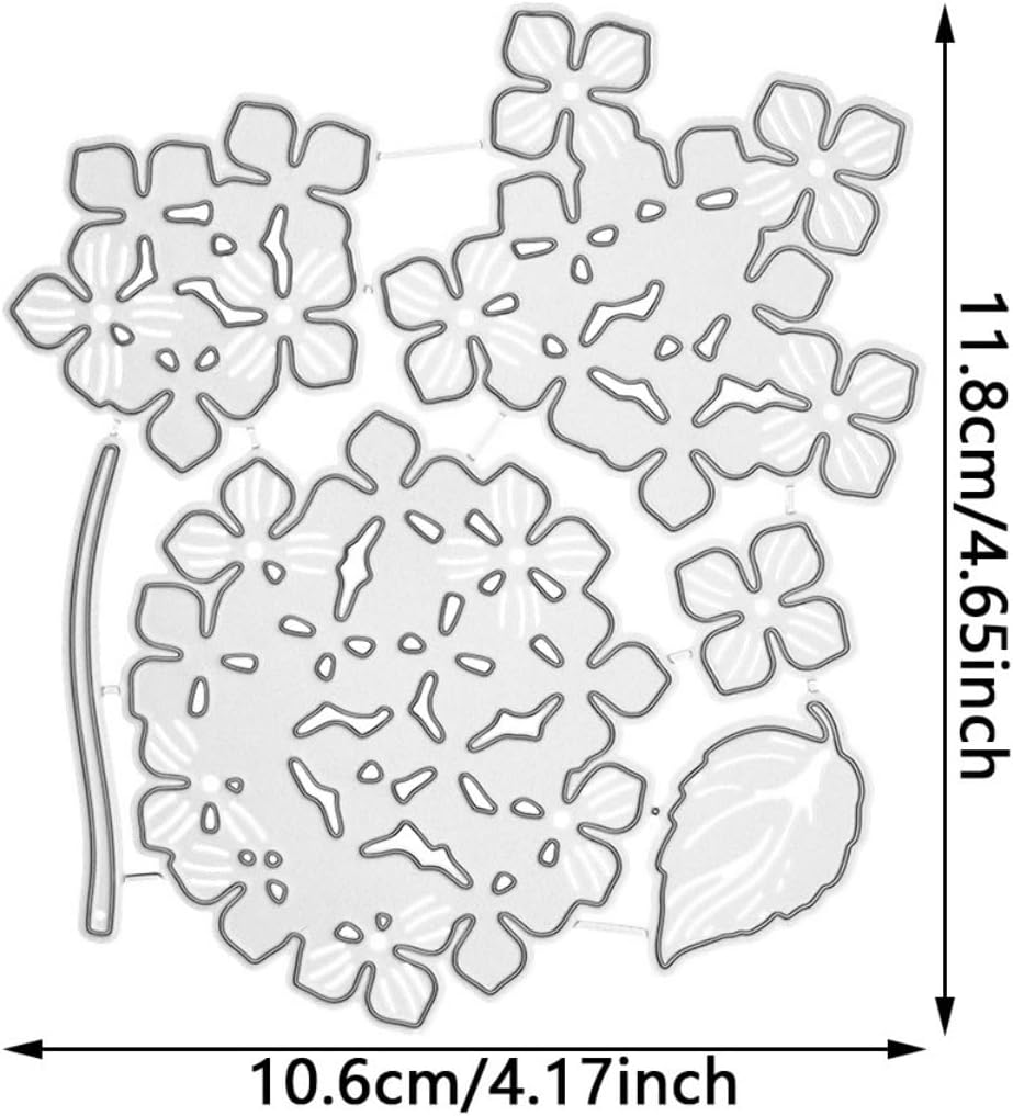 Cutting Dies Metal Stencils Scrapbooking Tools DIY Embossing Template for Paper Card Making Album Arts Crafts Supplies (Hydrangea-10.6x11.8cm)