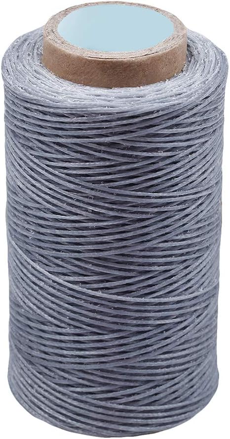 284 Yards Waxed Thread, 210D Heavy Duty Upholstery Wax Thread for Leather Sewing,0.8mm Flat Waxed Linen Cord for Bookbinding/Shoe Repairing/Leather Projects