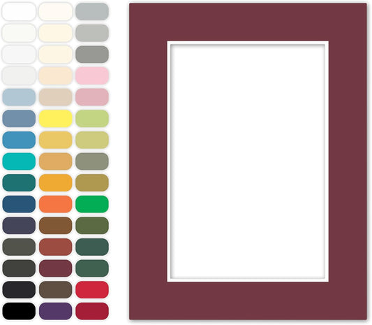 Poster Master Maroon Matboard – 4-Ply Acid-Free Picture Mat Board with 45° Beveled Cut, Made in USA, Custom Cut to Any Size, 1/16" Thickness for Framing & Displays