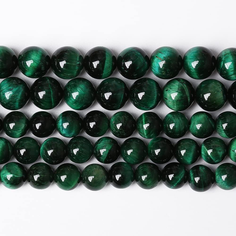 90PCS 4mm Top AAA Green Tiger Eye Beads Natural Stone Round Loose Beads for Jewelry Making DIY Bracelet,Necklace, Earrings 15" Inch (Green Tiger Eye Stone, 4mm)