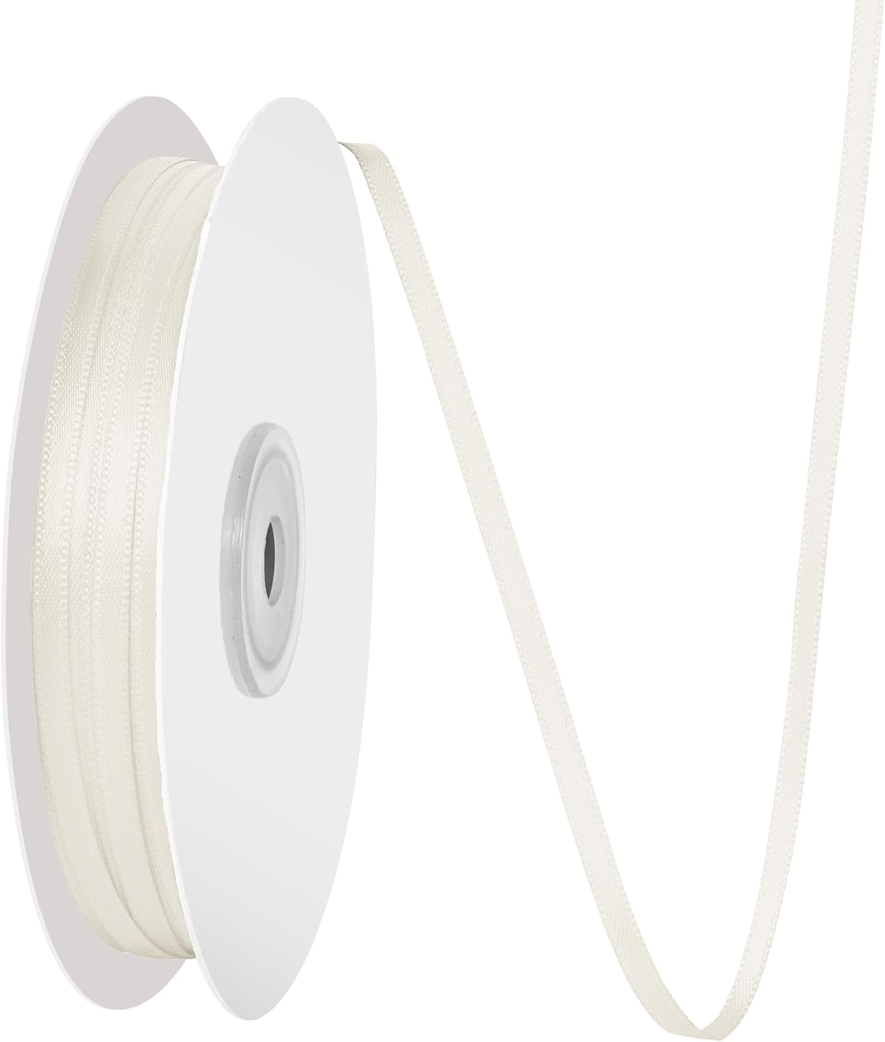 1/8 Inch X 100 Yards Ivory Satin Thin Ribbon Solid Color Double Faced Ribbons Perfect for Crafts Wedding Decor Bow Making Arts Sewing and More
