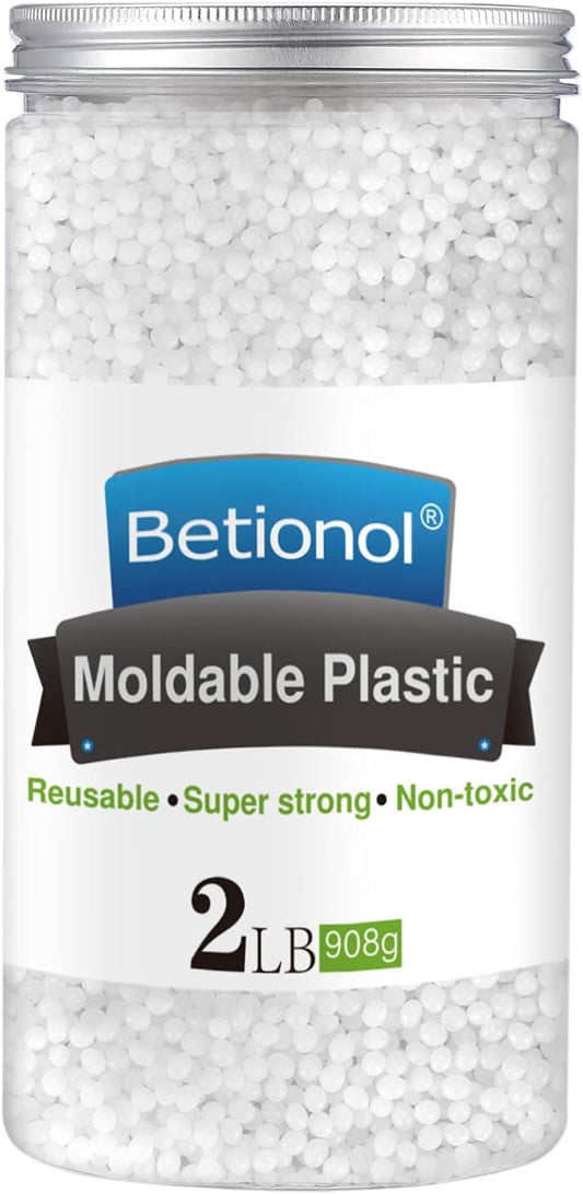 Betionol Moldable Plastic Clay, 2Lb/32oz White Modeling Clay Thermoplastic Beads for DIY Modeling Making Creative Activity, Good Creating Teaching Kits for Adults or Kids