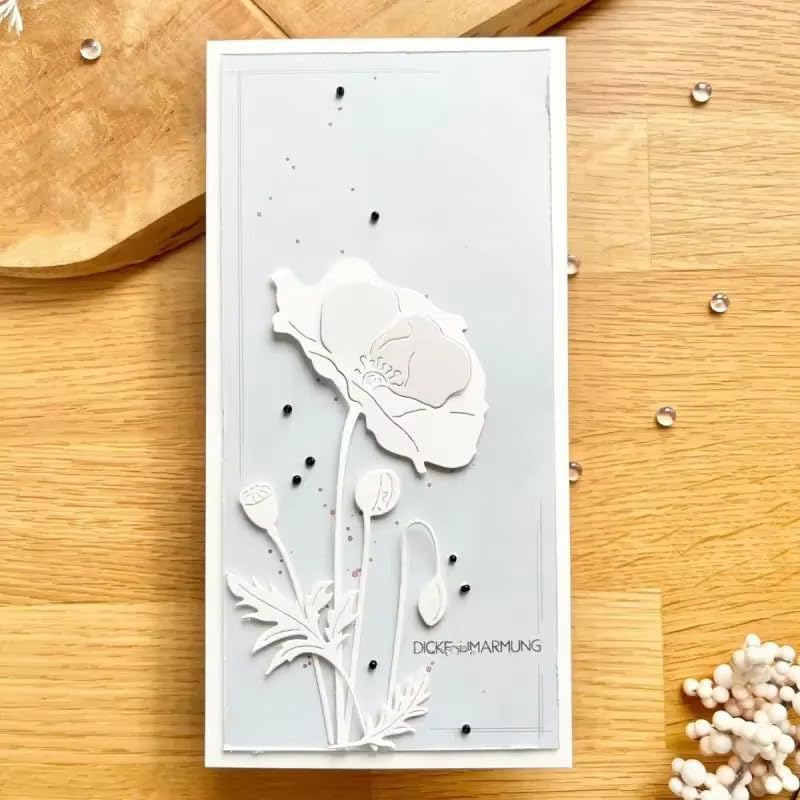 Lapoo Flowers Metal Cutting Die for Scrapbooking - Durable, Cut Stencils for DIY Scrapbook Photo Album Decorative Paper Card, Card Making Supplies, Embossing (Lotus 5.9 x 3 in)