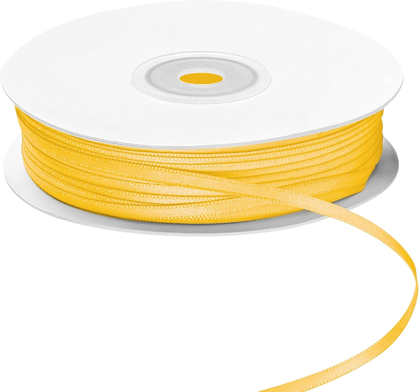 LIUYAXI Yellow Double Faced Satin Ribbon, 1/8" X Continuous 100 Yards, Thin Ribbons Perfect for Gift Wrapping Wedding Invitation Card Hair Bows Tag Floral Arrangement DIY Craft