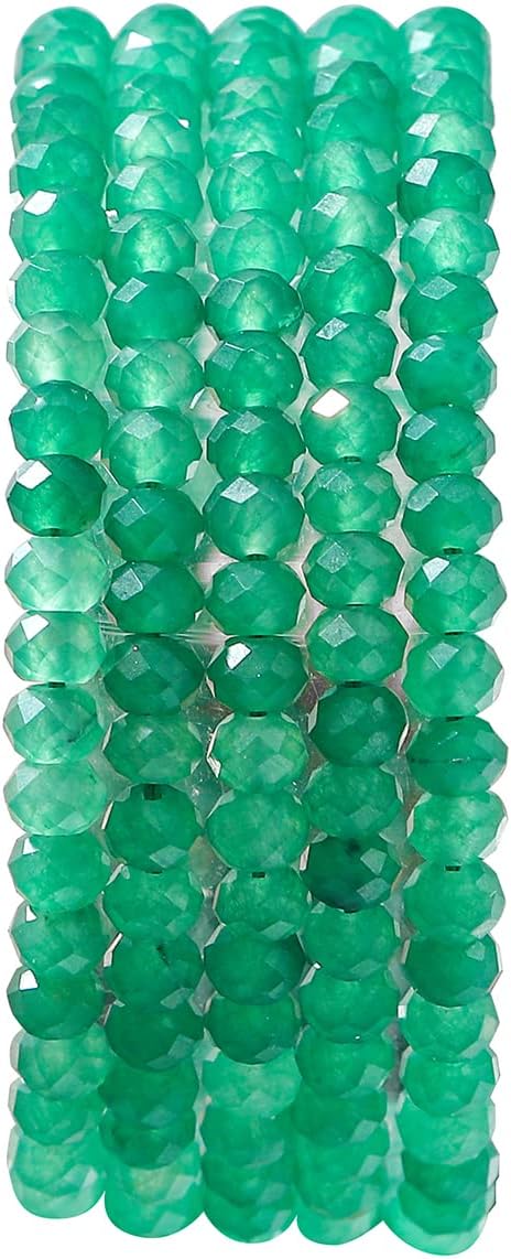 Natural Green Aventurine Beads 4x2mm 120pcs Faceted Rondelle Loose Semi Gemstone Beads for Jewelry Making Design