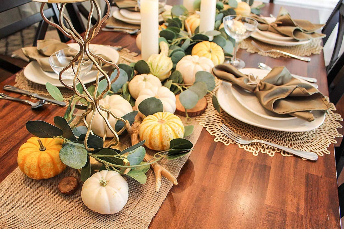 14" x 10yd NO-FRAY Burlap Roll ~ 3 - 5 Table Runners ~ Natural Long Fabric with Finished Edges. Perfect for Weddings, Placemats, Crafts. Decorate Without The Mess!